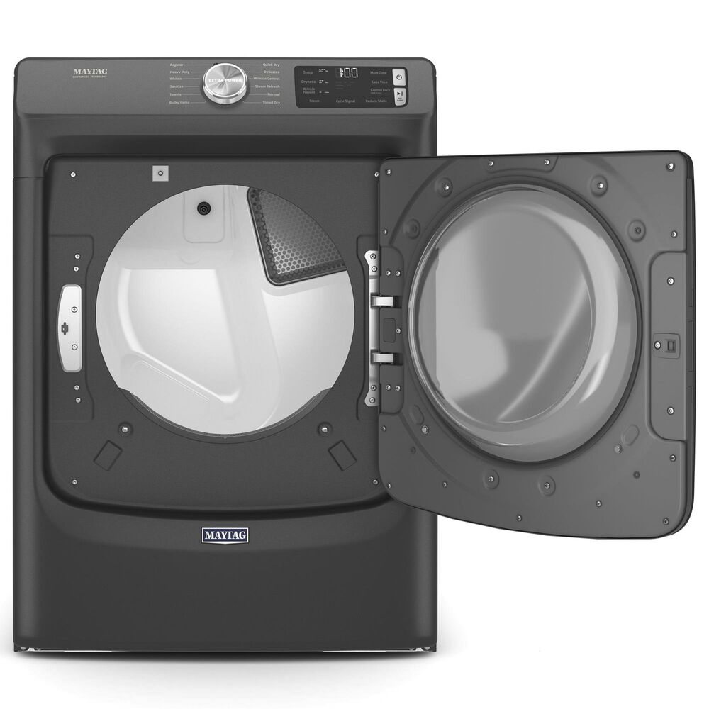 Maytag 7.3 Cu. Ft. Front Load Electric Dryer with Steam in Volcano Black, , large