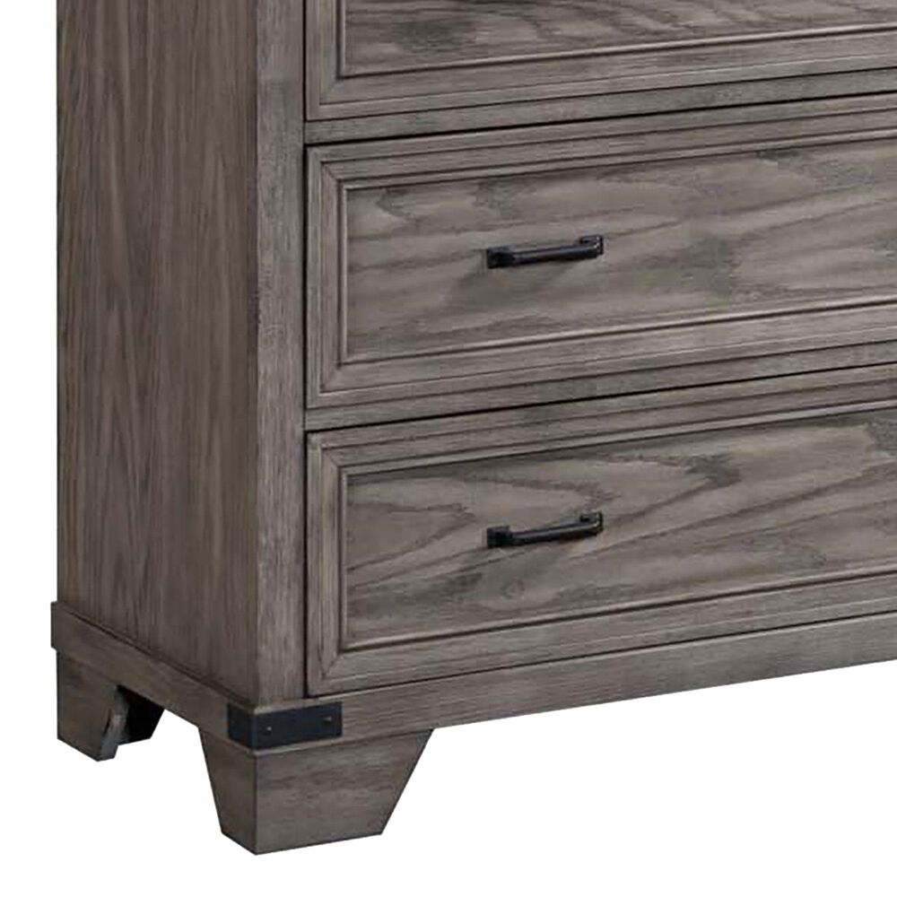 Hawthorne Furniture Forge 5-Drawer Media Chest in Wire Brushed Steel Gray, , large