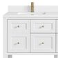 James Martin Vanities Breckenridge 60" Double Bathroom Vanity in Bright White with Single Hole 3 cm White Zeus Quartz Top and Rectangular Sinks, , large