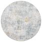 Surya Dresden DRE-2320 White, Medium Gray, Light Slate, Gray, Denim and Mustard 7"10" Round Area Rug, , large