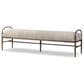 Four Hands Demi Accent Bench in Beige Shearling, , large