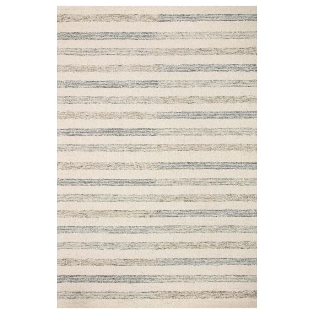 Chris Loves Julia x Loloi Chris 7"9" Square Ivory and Slate Area Rug, , large