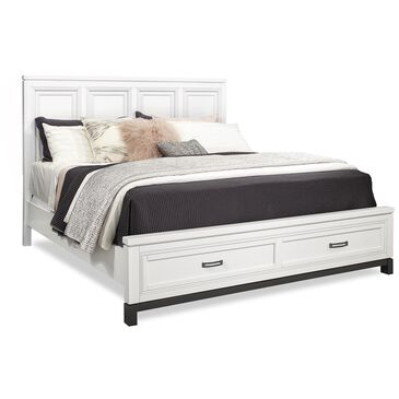 Riva Ridge Hyde Park King Storage Bed in White, , large