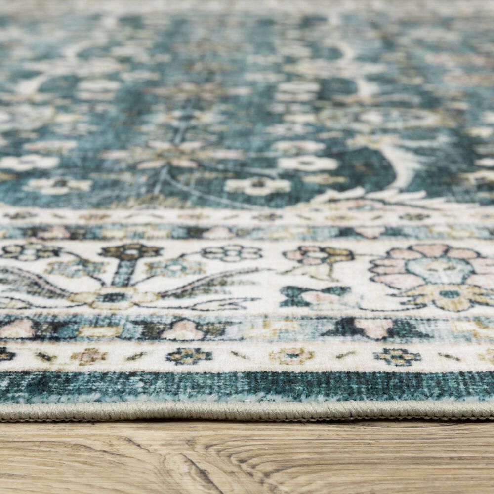 Oriental Weavers Sumter 5&#39; x 7&#39; Teal and Ivory Area Rug, , large