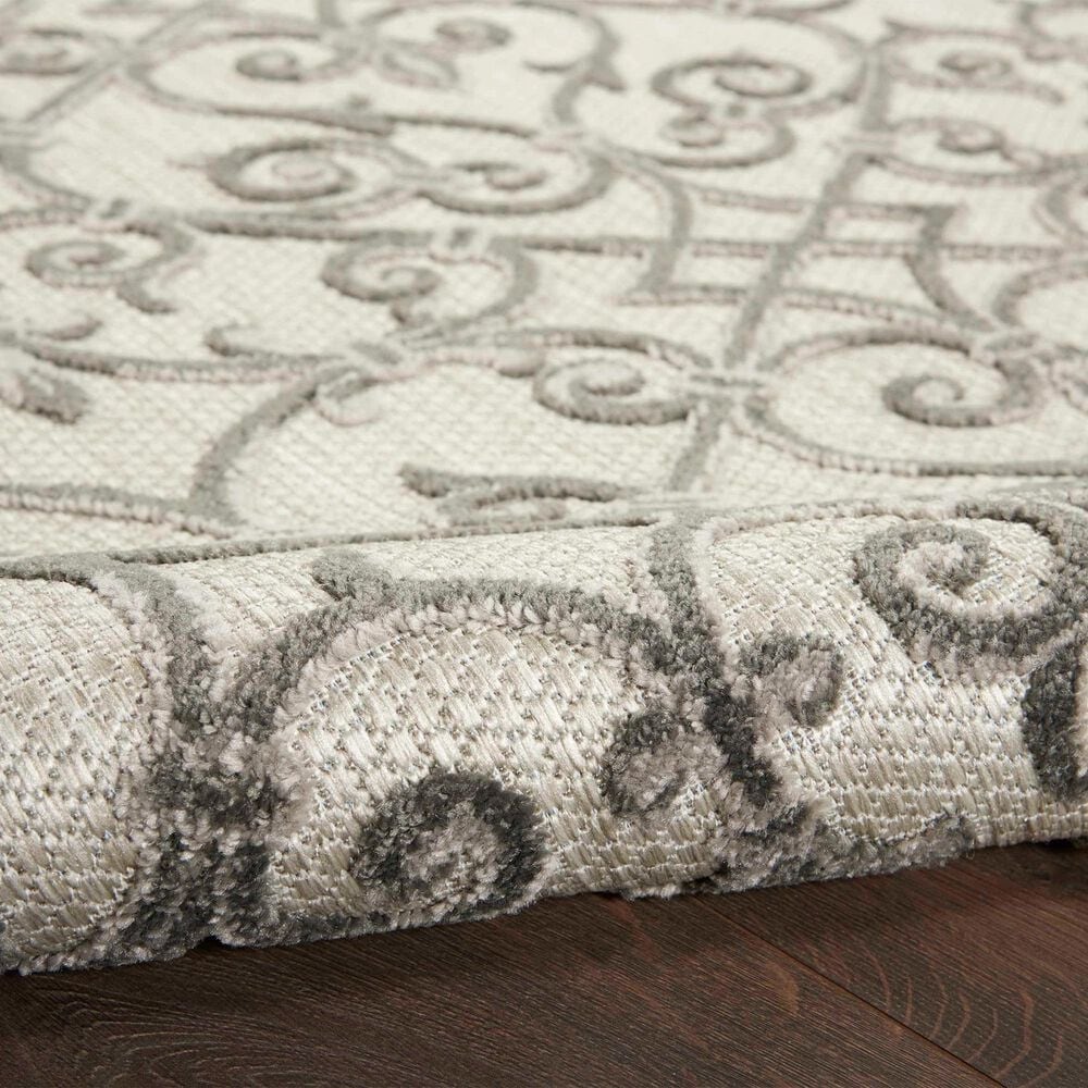 Nourison Aloha 2&#39;3&quot; x 8&#39; Grey and Charcoal Indoor/Outdoor Runner, , large