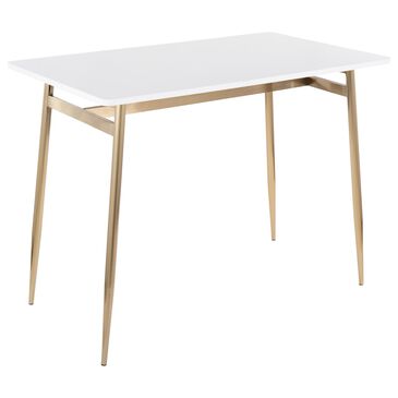 Lumisource Marcel Counter Table in Gold and White, , large
