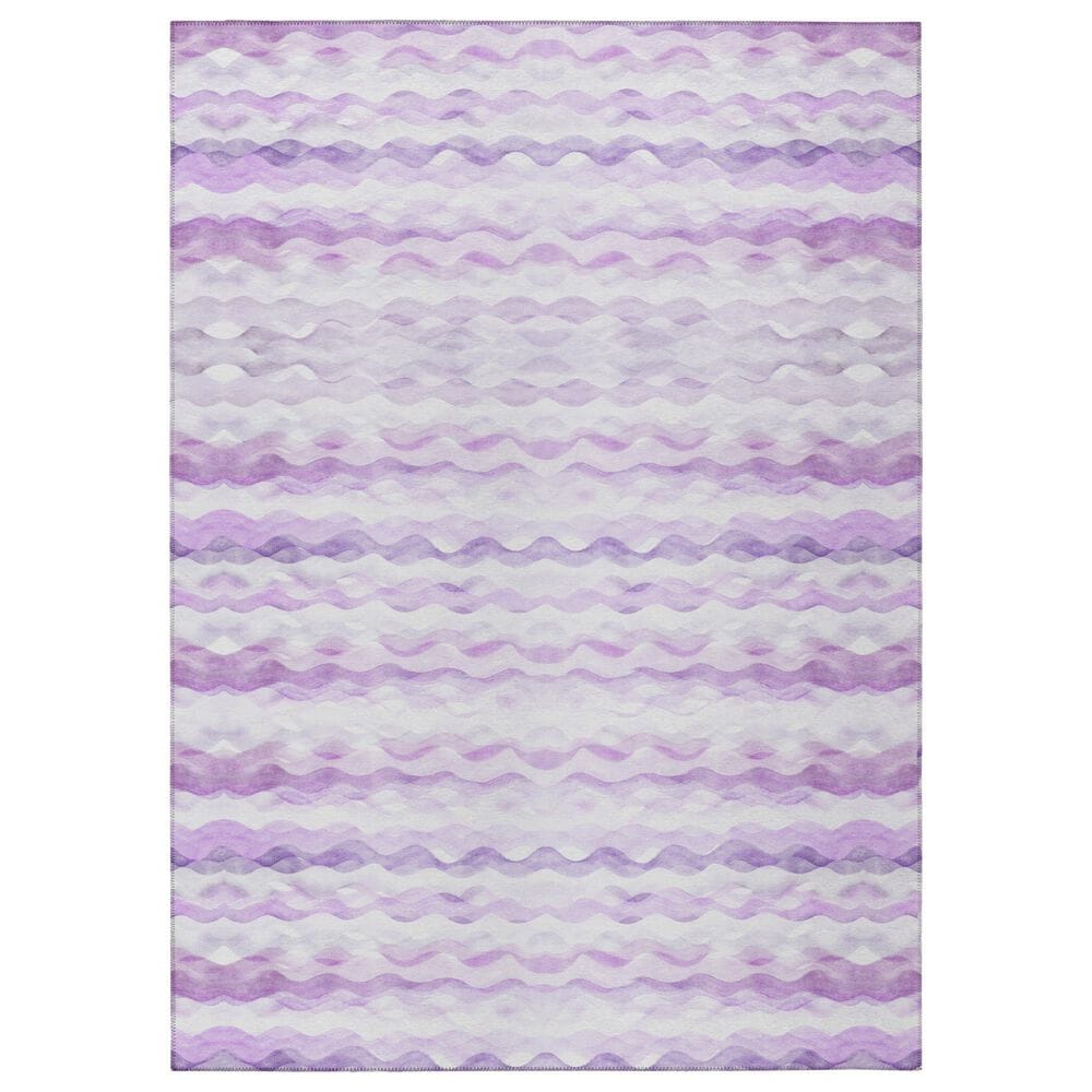 Dalyn Rug Company Seabreeze Chevron 6" x 9" Violet Area Rug, , large