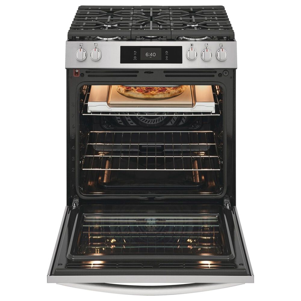 Frigidaire Gallery 2-Piece Kitchen Package with 6 Cu. Ft. Stone-Baked Pizza Gas Range and 30" Over-The-Range Microwave in Stainless Steel, , large