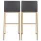 Lumisource Mara Barstool with Grey Cushion in Gold (Set of 2), , large