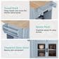 HOMLUX 54" Mobile Kitchen Island with Glass Door Storage in Grey and Blue, , large