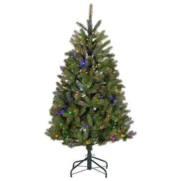 The Gerson Company 5" Natural Cut Cierra Tree with 300 LED Lights in Green, , large