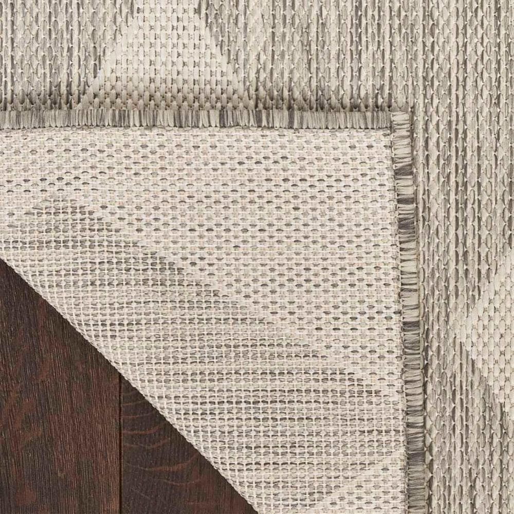 Nourison Positano Geometric Light Grey 4&#39; x 6&#39; Indoor/Outdoor Area Rug, , large