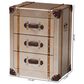 Baxton Studio Naylor 3-Drawer Cabinet in Matte Bronze, , large