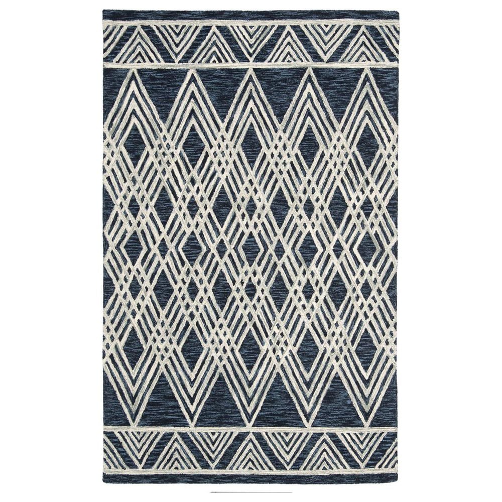 Safavieh Micro-Loop MLP155N 5" x 8" Navy and Ivory Area Rug, , large