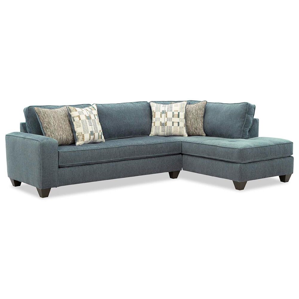 ViviCasa Empanada 2-Piece Stationary Right Facing Sectional in Blue, , large