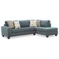 ViviCasa Empanada 2-Piece Stationary Right Facing Sectional in Blue, , large