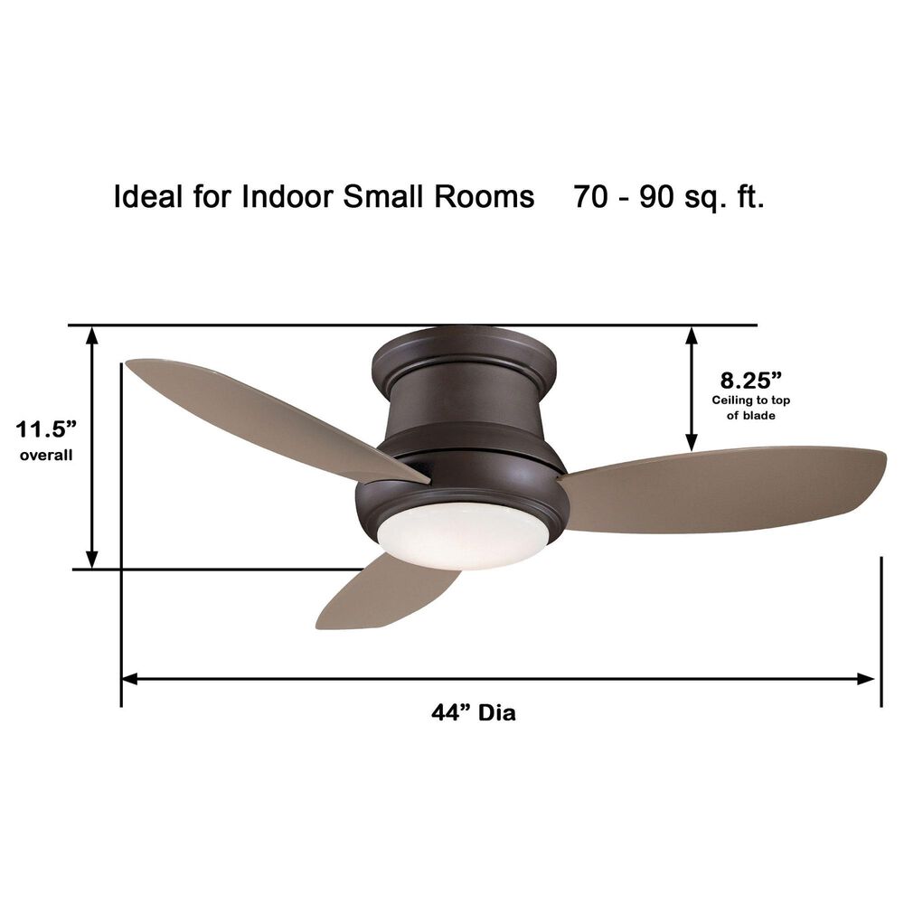Minka-Aire Concept II 44" Flush Mount Ceiling Fan with LED Light in Oil Rubbed Bronze, , large