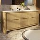 Lexora Home Lafarre 80" Double Bathroom Vanity in Rustic Acacia with 2 cm White Quartz Top and Rectangular Sinks, , large