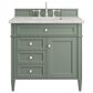 James Martin Vanities Brittany 36" Single Bathroom Vanity in Smokey Celadon with 3 cm Eternal Jasmine Pearl Quartz Top and Rectangular Sink, , large