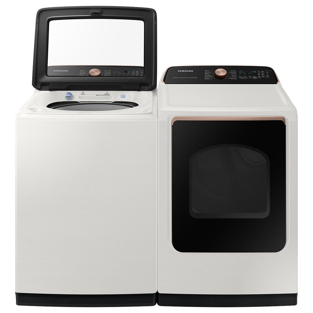 Samsung 5.5 Cu. Ft. Smart Top Load Impeller Washer and 7.4 Cu. Ft. Electric Dryer in Ivory, , large