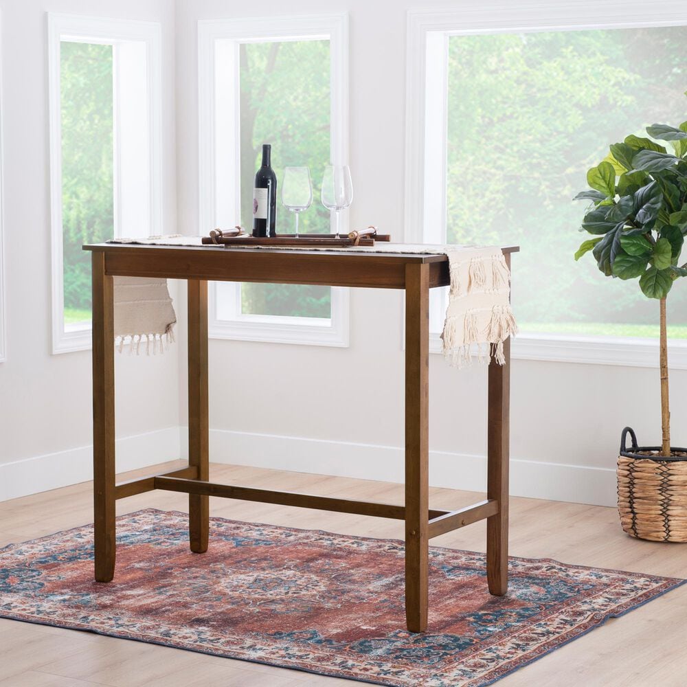 Linon Home Decor Claridge Bar Height Pub Table in Rustic Brown - Table Only, , large