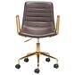 Zuo Modern Eric Office Chair in Brown and Gold, , large
