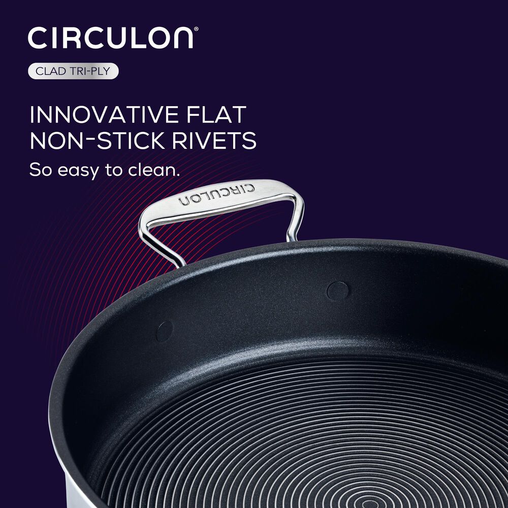 Circulon 10-Piece Tri-Ply Clad Nonstick Cookware Set with 2-Piece Bonus Utensil Set in Stainless Steel, , large