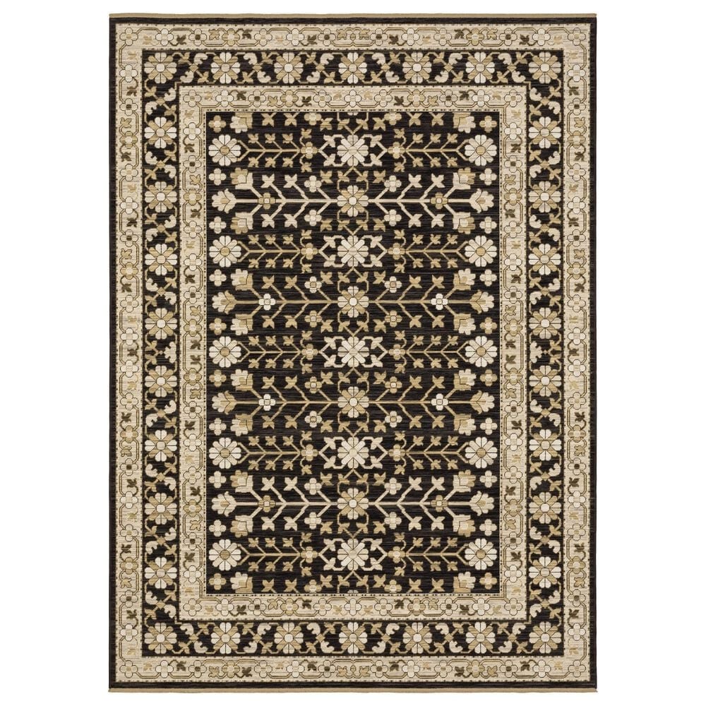 Oriental Weavers Acacia Black and Beige 2" x 3" Area Rug, , large