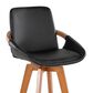 Lumisource Cosmo Swivel Barstool with Black Cushion in Walnut and Black, , large
