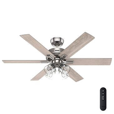 Hunter Fonthill 52" Ceiling Fan with LED Lights in Brushed Nickel, , large