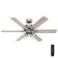 Hunter Fonthill 52" Ceiling Fan with LED Lights in Brushed Nickel, , large