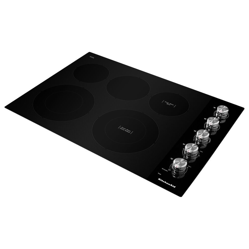 KitchenAid 2-Piece Kitchen Package with PrintShield Stainless Steel 30" Smart Single Wall Oven and Black 30" Electric Cooktop, , large