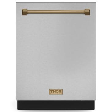 THOR KITCHEN Gordon Ramsay 24" Built-In Dishwasher with Bronze Handle Kit in Stainless Steel, , large