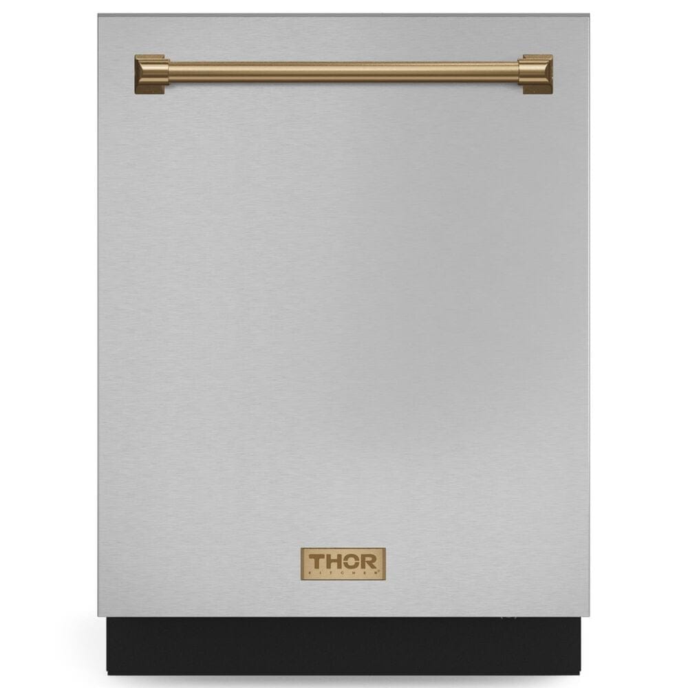 THOR KITCHEN Gordon Ramsay 24" Built-In Dishwasher with Bronze Handle Kit in Stainless Steel, , large