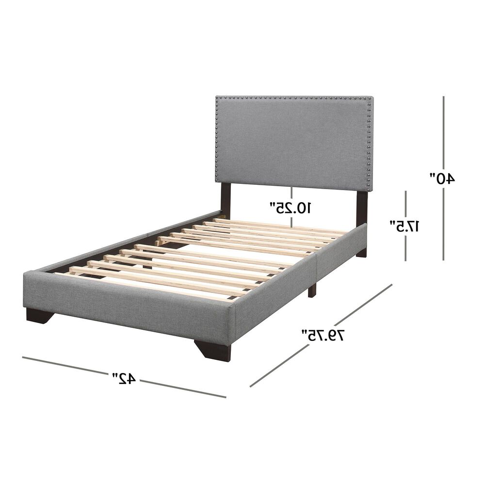 The Monday Company Twin Upholstered Bed in Gray, , large