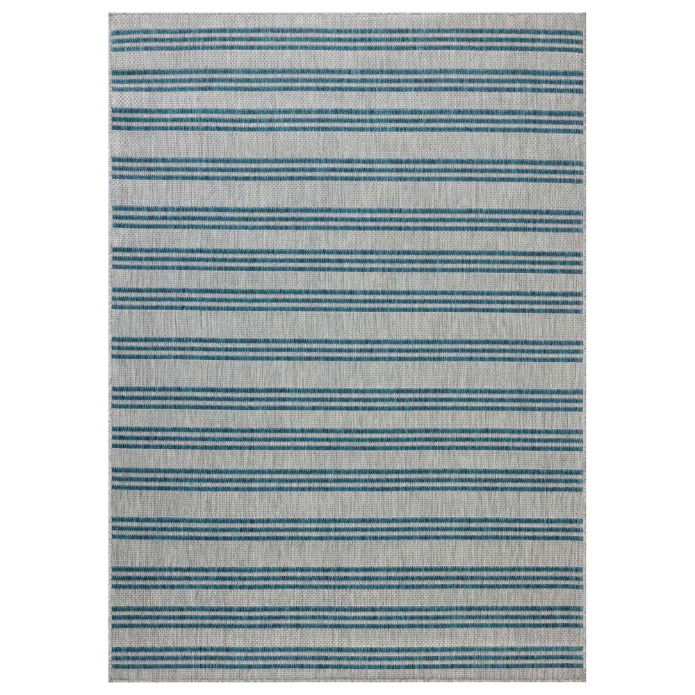 Loloi Easton Teal and Fog 4&#39; x 6&#39; Indoor/Outdoor Area Rug, , large