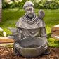 The Gerson Company 18.5" St. Francis Bird Bath in Grey, , large