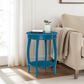 Linon Home Decor Rainbow Round Side Table in Teal, , large