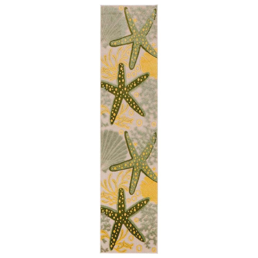 Nourison Aloha 2" x 6" Green and Yellow Indoor/Outdoor Runner, , large