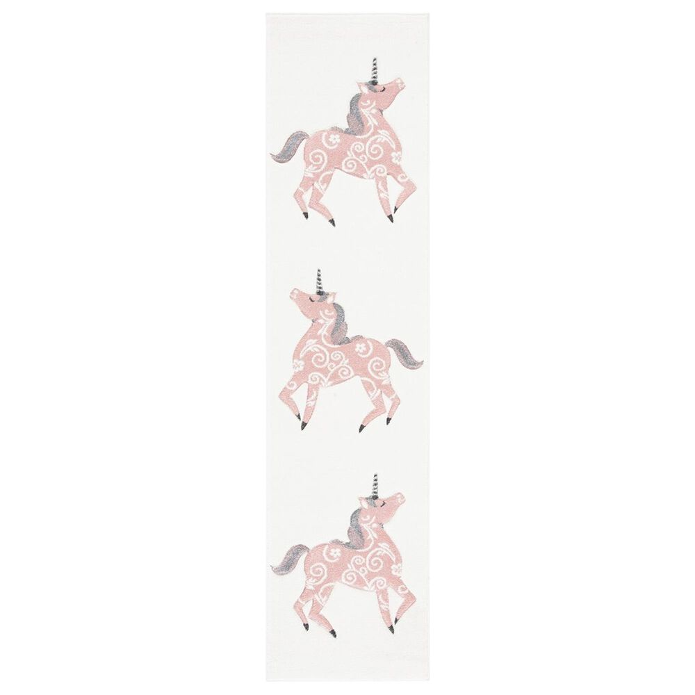 Safavieh Carousel 2" x 8" Ivory and Pink Kids Runner, , large