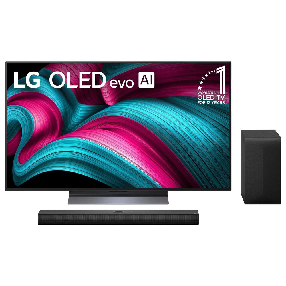 LG 55" Class C5 Series 4K OLED evo AI - Smart TV with 3.1.1 Channel Soundbar System in Black, , large