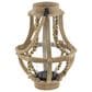 Maple and Jade Beaded Decorative Indoor/Outdoor Candle Lantern in Washed Beige, , large
