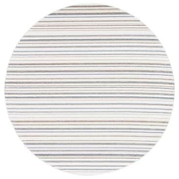 Safavieh Cabana CBN323B 6"7" Round Ivory and Grey Indoor/Outdoor Area Performance Rug, , large