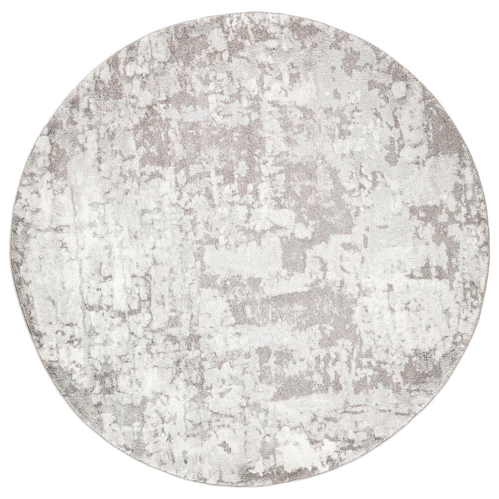 Surya Venice VNE-2305 7"9" Round Ivory and Charcoal Area Rug, , large