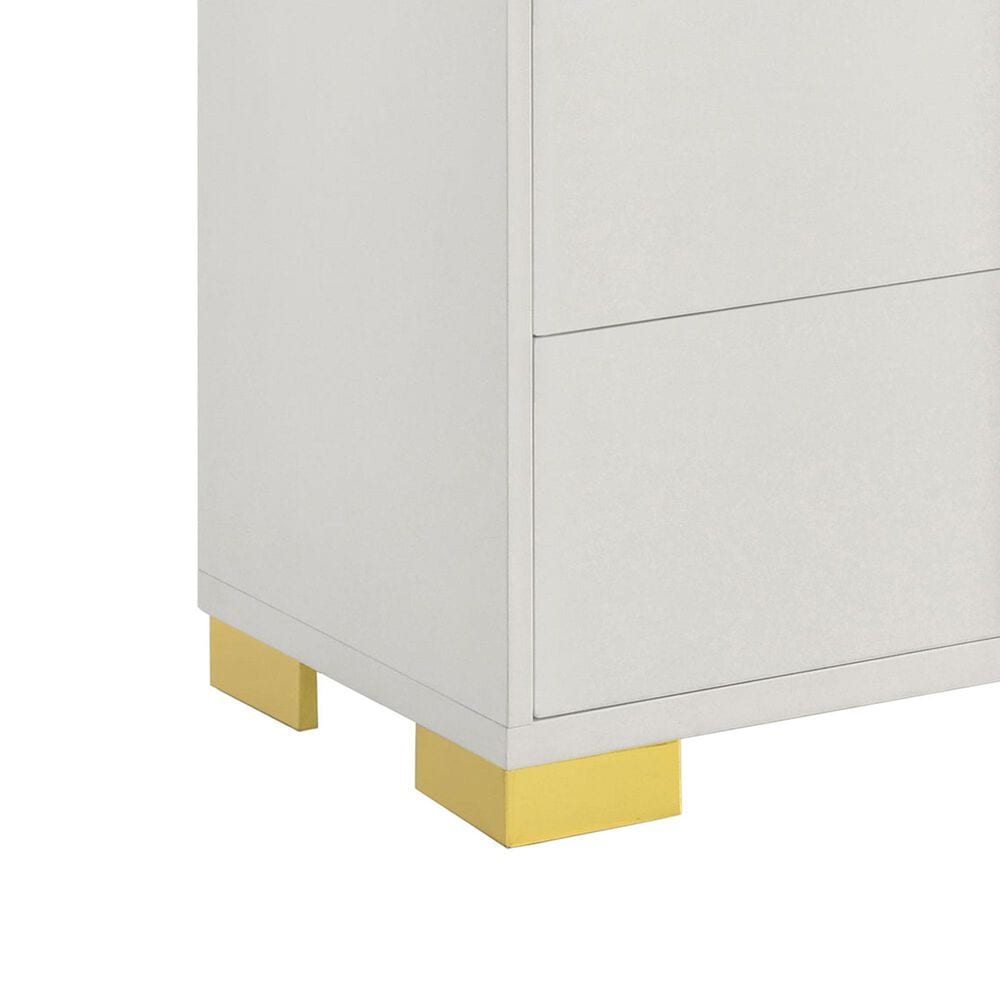 Pacific Landing Marceline 5-Drawer Chest in White and Gold, , large