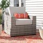 Hearth and Haven Outdoor Armchair with Curved Armrests and Gray Wicker in Cream, , large