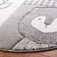 Safavieh Carousel 3" Round Grey and Ivory Kids Area Rug, , large