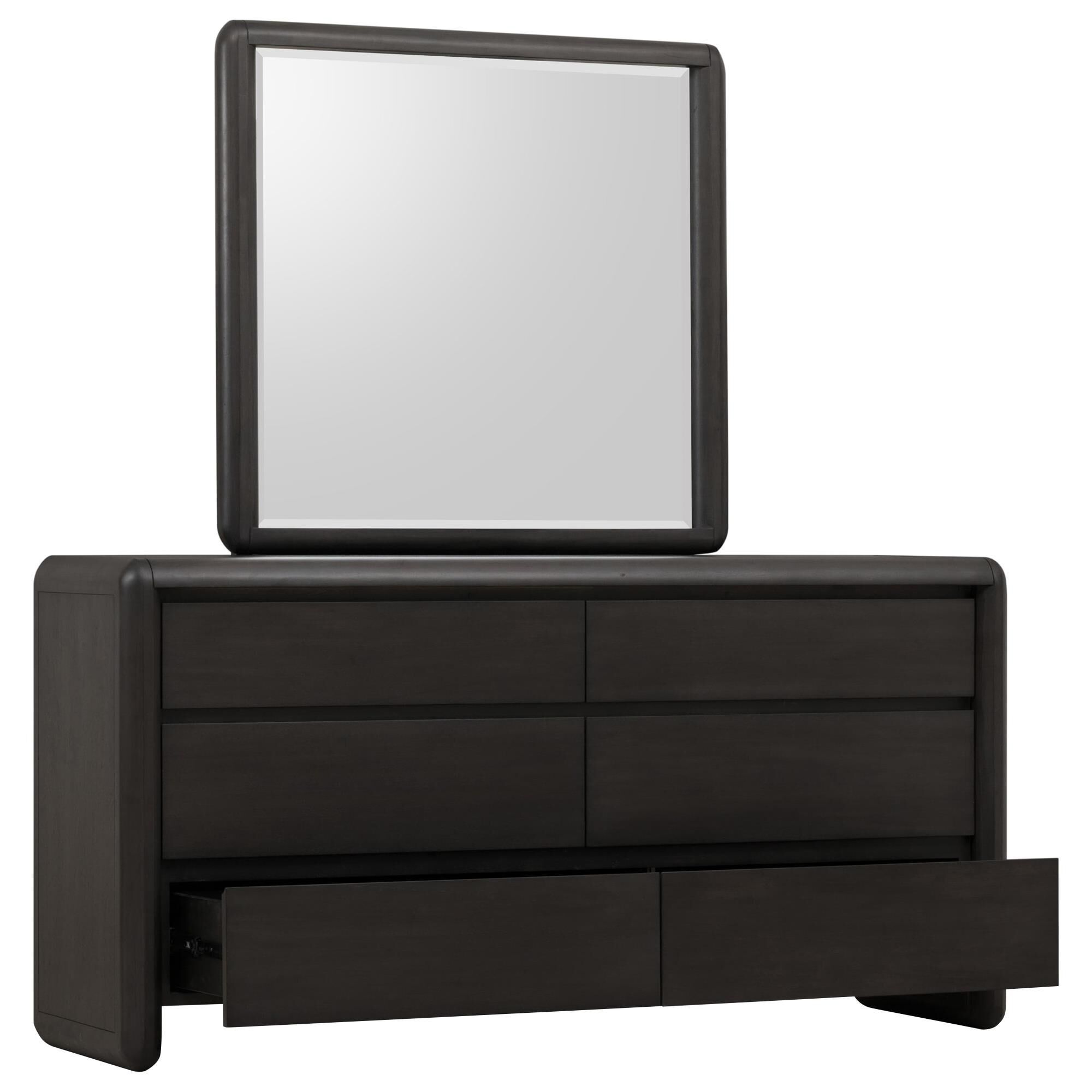 Urban Home Xolani 6-Drawer Dresser with Mirror in Jaguar