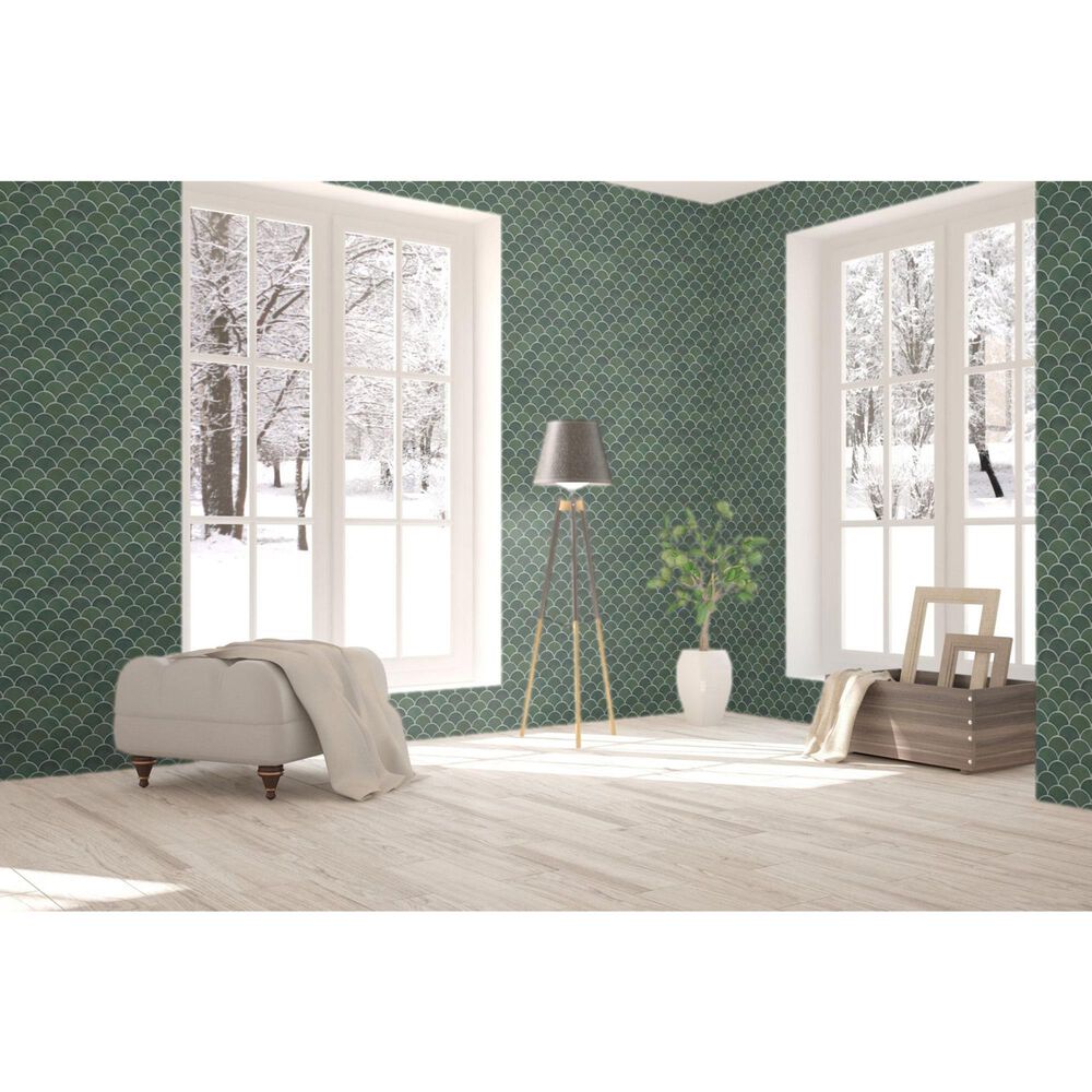 Dal-Tile Miramo Reef 3&quot; Fan Undulated on 13.25&quot; x 12.75&quot; Ceramic Mosaic Sheet, , large
