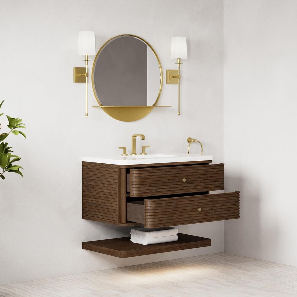James Martin Allamari 36" Single Bathroom Vanity in Sable with 3 cm White Zeus Silestone Top and Rectangular Sink, , large